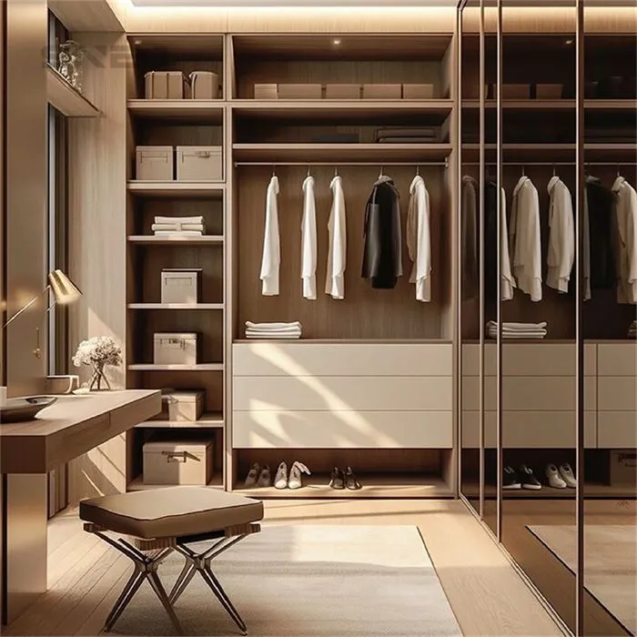 Modern Wooden Wardrobe Without Doors